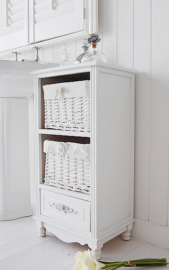 Rose white bathroom storage furniture side view