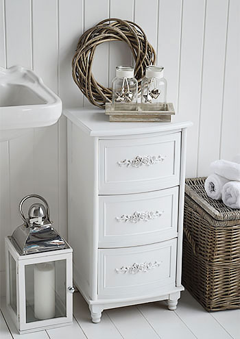 Rose white bathroom furniture for a cottage style bathrooom