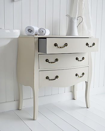 Windsor cream bathroom furniture chest drawers