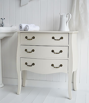 Windsor cream bathroom storage furniture chest of drawers