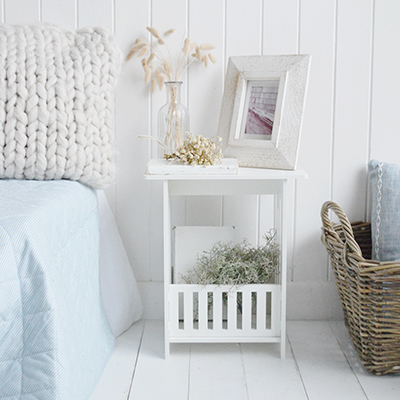 A compact bedside table that works beautifully in coastal homes, guest bedrooms and relaxed Hamptons-style interiors.