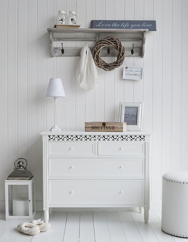 White Chest of drawers from New England  for bedroom furniture