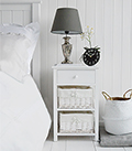 New Haven simple 3 drawer bedside table white bedroom furniture