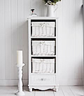 Rose 4 drawer white bedroom furniture storage