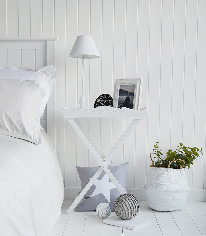 Butlers Tray white bedside table simple white bedroom furniture