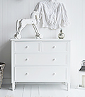 New England white chest of drawers