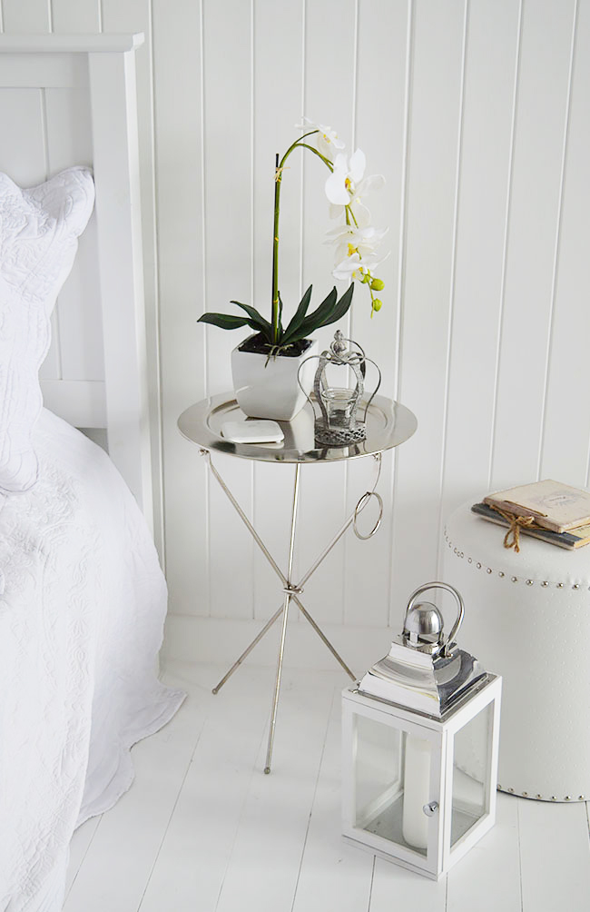 Kensington silver bedside table