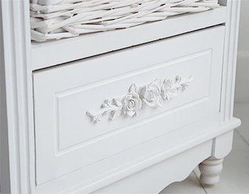 White rose pretty handle on the Rose bedroom furniture