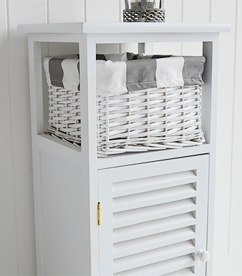 White and grey bedside table