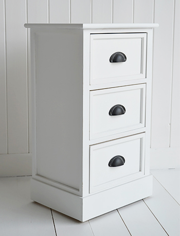 Southport white storage furniture with 3 drawers