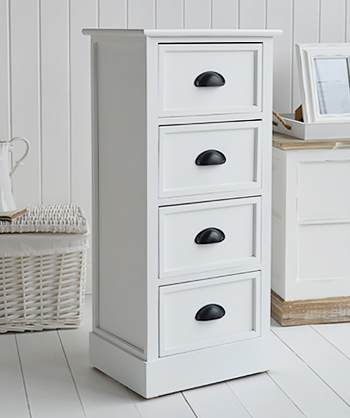 Southport white tall narrow drawers 