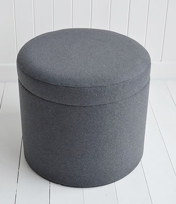 Westhampton grey storage dressing table stool - The White ...