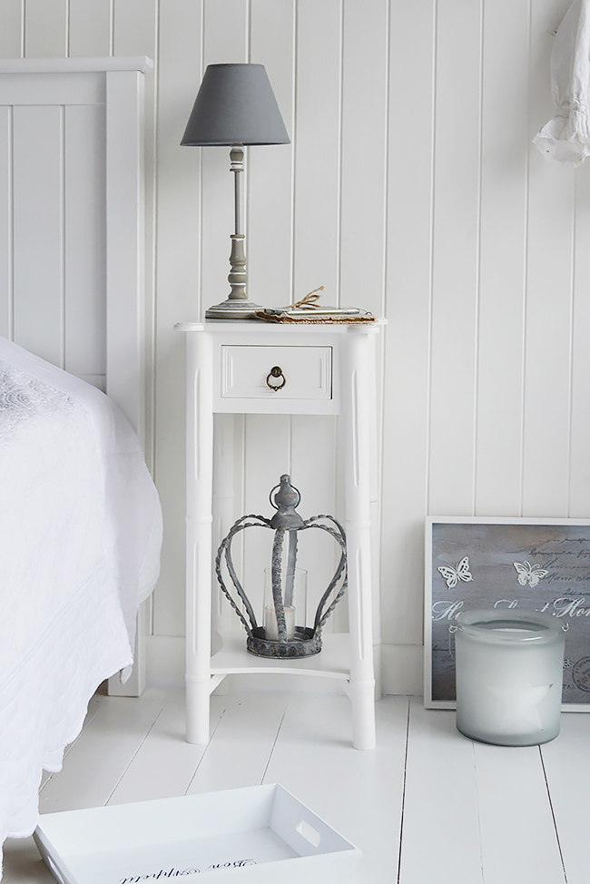 a white and grey bedroom